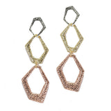 Geometric Textured Drop Dangle Earring - view 3