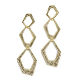 Geometric Textured Drop Dangle Earring - view 2
