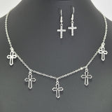 96167, CROSS CHARM STATION NECKLACE, RELIGIOUS