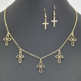 96167, CROSS CHARM STATION NECKLACE, RELIGIOUS