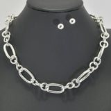 96168, SIMPLE METAL CHAIN TOGGLE NECKLACE