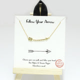 96169, GOLD DIPPED, "FOLLOW YOUR ARROW" NECKLACE