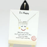 96170, GOLD DIPPED, "HAPPY" WORD NECKLACE