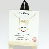 96170, GOLD DIPPED, "HAPPY" WORD NECKLACE