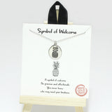 96171, GOLD DIPPED, "SYMBOL OF WELCOME" PINEAPPLE ENGRAVED NECKLACE