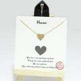 96174, GOLD DIPPED, "HAVEN" DAINTY HEART NECKLACE, VALENTINE'S DAY