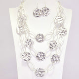 96187, HAMMERED GEOMETRIC LAYERED NECKLACE