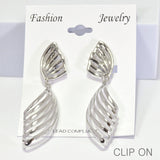 96191, 3"L, CUTOUT METAL CLIP ON EARRING