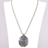 Western Turquoise Concho Pendant Necklace