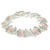 96423, PINK RIBBON ENAMEL MAGNETIC CLOSURE BRACELET
