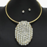 96428, OVAL RHINESTONE CHOKER NECKLACE