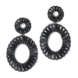 Oval Shape Raffia Earring - view 3