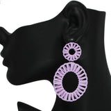 Oval Shape Raffia Earring