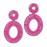 Oval Shape Raffia Earring - view 4