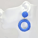Raffia Round Dangle Earring