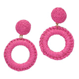 Raffia Round Dangle Earring - view 2