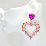 Heart Rhinestone Earring, Valentine's DAY