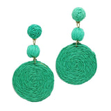 Raffia Round Drop Dangle Earring - view 3