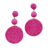 Raffia Round Drop Dangle Earring - view 2