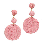 Raffia Round Drop Dangle Earring - view 4