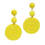 Raffia Round Drop Dangle Earring - view 5