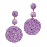 Raffia Round Drop Dangle Earring - view 6