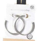 96467, 45MM TEXTURED SPIRAL ROUND HOOP HYPOALLERGENIC EARRING/STERLING SILVER POST