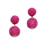 Raffia Ball Dangle Earring