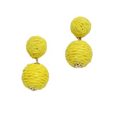 Raffia Ball Dangle Earring - view 2