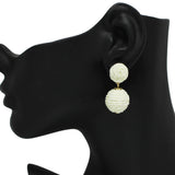 Raffia Ball Dangle Earring - view 5