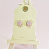 Natural Stone Round Stud Earring - view 3