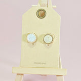 Natural Stone Round Stud Earring
