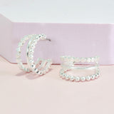 96518, TEXTURED ROUND HOOP EARRING