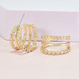 96518, TEXTURED ROUND HOOP EARRING