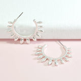 96522, SPIKE ROUND HOOP EARRING