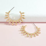 96522, SPIKE ROUND HOOP EARRING