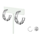 96537, FILIGREE CHAIN HOOP EARRING