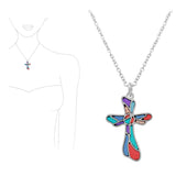 96540, ABSTRACT CROSS PENDANT NECKLACE, RELIGIOUS