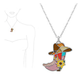 Abstract Western Boots Pendant Necklace