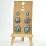 Western Concho Stud Earring SET