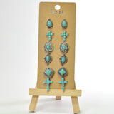 Western Cross & Concho Stud Earring SET