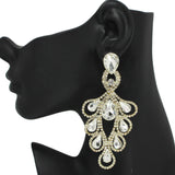 96591, TEARDROP RHINESTONE ACCENT EVENING EARRING, WEDDING, BRIDAL, PROM