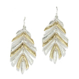 Textured Leaf Metal Earring