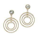 Natural Stone Accent Multi Round Ring Earring