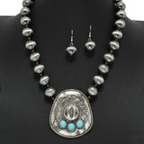 Western Cowboy HAT with Ball Beaded Necklace