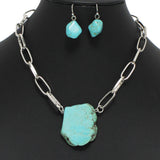 Natural CUT Turquoise Stone Necklace