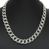96612, 20"L PAVE RHINESTONE ROUND CHAIN NECKLACE