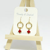 Dainty Clover Charm Round Dangle Earring