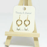 Dainty Clover Charm Round Dangle Earring - view 3