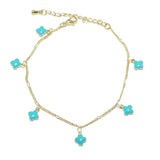 96623, DAINTY ENAMEL CLOVER CHARM BRACELET